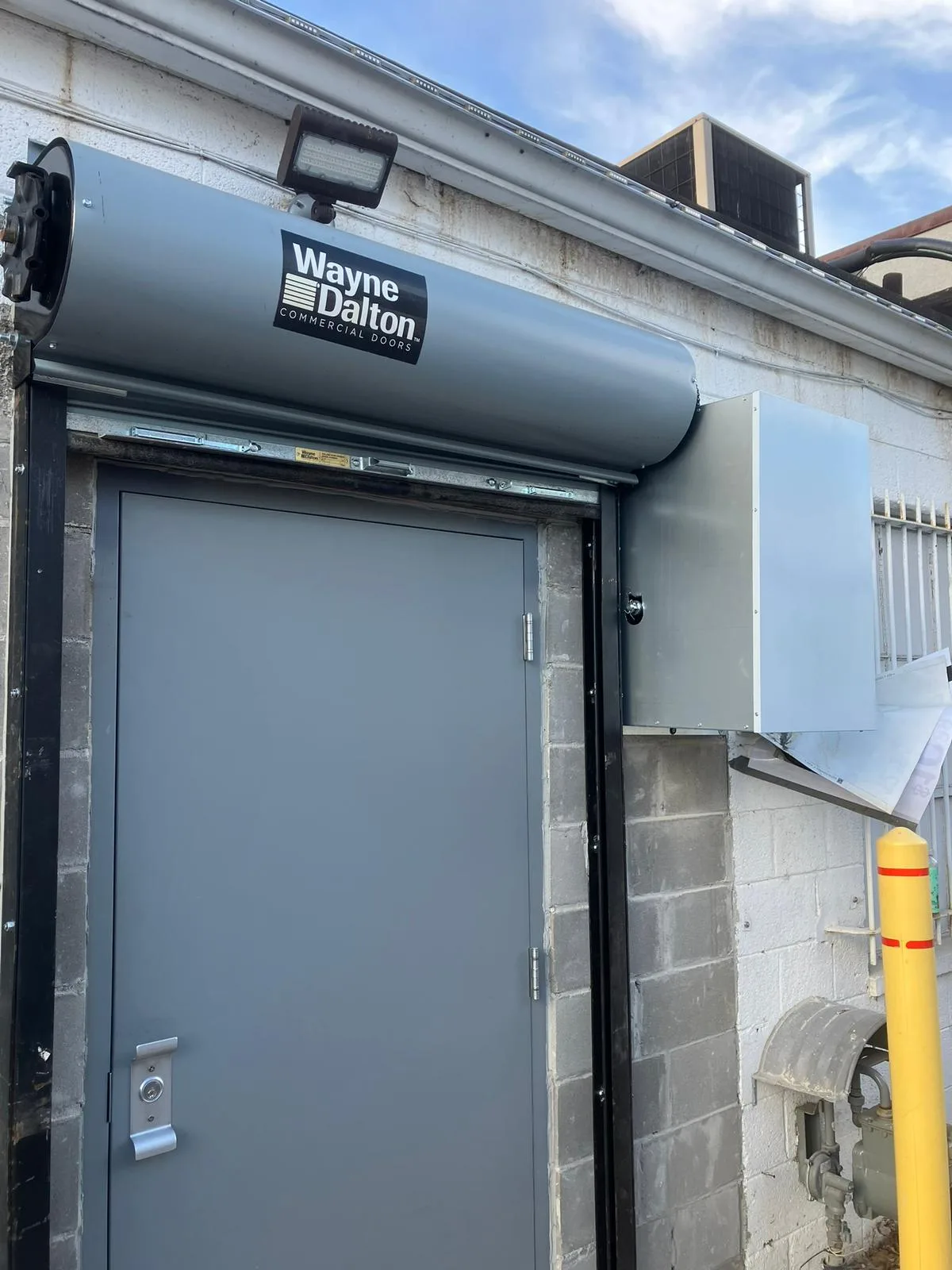Commercial steel door installation